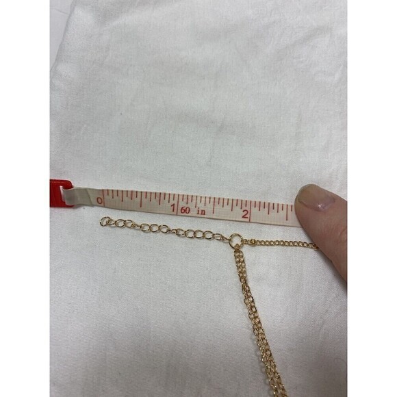 Gold Tone Layered Necklace Circle Bar Pendant Classic Boho Festival - Picture 9 of 13